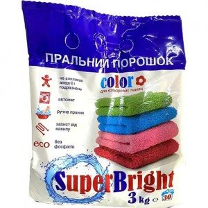 Стиральный порошок Super Bright для цветных вещей 3 кг