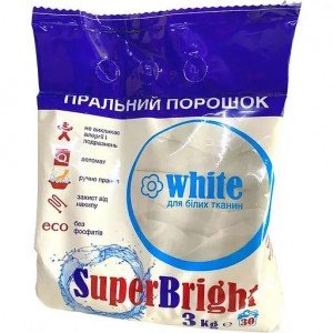 Стиральный порошок Super Bright для белых вещей 3 кг