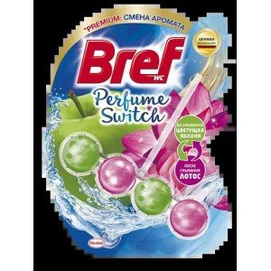 Туалетный блок для унитаза Bref Смена аромата Яблоко-Лотос, 50 г (763115)