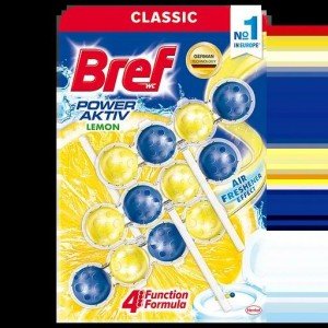 Туалетный блок для унитаза Bref Сила актив Свежесть лимона 150 г (3 шт. х 50 г) (536075)