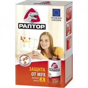 Липкая лента от мух Раптор 4 шт.