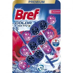 Туалетный блок для унитаза Bref Color aktiv Цветочная свежесть 150 г (3 шт. х 50 г) (763114)