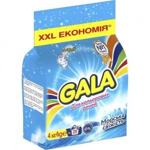 Стиральный порошок Gala Морская свежесть для цветных вещей 4 кг (81663680)
