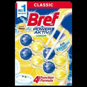 Туалетный блок для унитаза Bref Сила актив Свежесть лимона 100 г (2 шт. х 50 г) (651637)