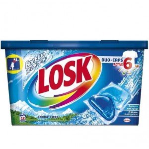 Капсулы для стирки Losk Duo-caps Горное озеро, 12 шт. (793031)
