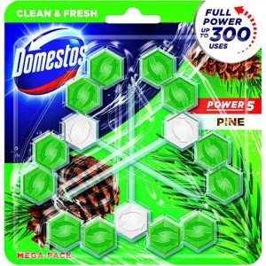 Сменный туалетный блок для унитаза Domestos Power 5 Свежесть хвои, 3 шт. по 55 г