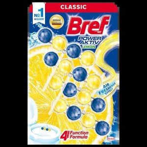 Туалетный блок для унитаза Bref Сила актив Свежесть лимона, 4 шт. (765338)