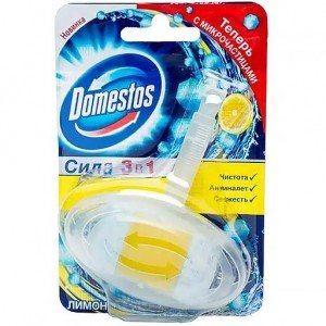 Туалетный блок для унитаза Domestos Сила 3в1 Лимон, 40 г