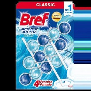 Туалетный блок для унитаза Bref Сила актив Океанский бриз, 3 шт. (536077)