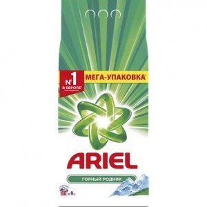 Стиральный порошок Ariel Горный родник для белых тканей 9 кг