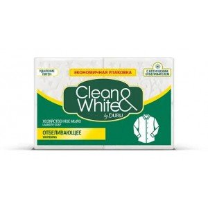 Хозяйственное мыло Duru Clean&White Отбеливающее Яблоко, 500 г (4 шт. по 125 г)