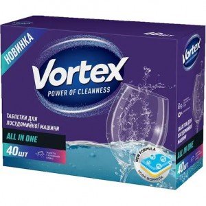 Таблетки для посудомоечной машины Vortex All in One 40 шт.