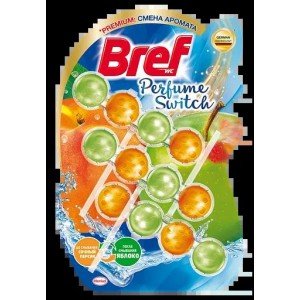 Туалетный блок для унитаза Bref Смена аромата Персик-Яблоко, 3 шт. (763120)