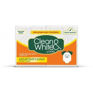 Хозяйственное мыло Duru Clean&White для стирки детских вещей, 500 г (4 шт. по 125 г)
