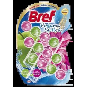 Туалетный блок для унитаза Bref Смена аромата Яблоко-Лотос, 3 шт. (763119)