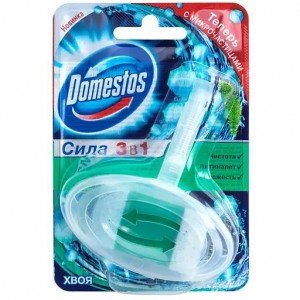 Туалетный блок для унитаза Domestos Сила 3в1 Хвоя, 40 г