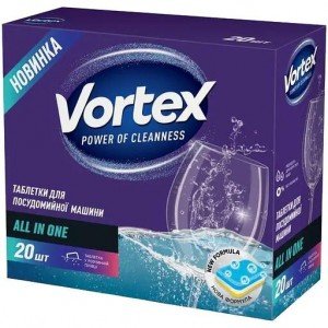 Таблетки для посудомоечной машины Vortex All in One 20 шт.