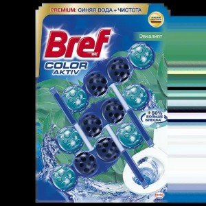 Туалетный блок для унитаза Bref Color aktiv Эвкалипт, 3 шт. (766924)