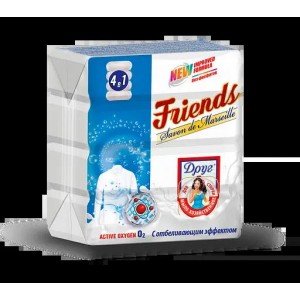 Мыло хозяйственное Friends С отбеливающим эффектом, 500 г (4 шт. по 125 г)