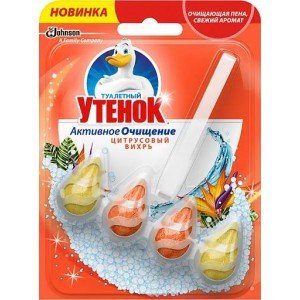 Подвесной блок твердый для унитаза Туалетный Утенок Цитрусовый вихрь