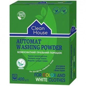 Стиральный порошок Clean House Горная свежесть для цветных и белых вещей 400 г