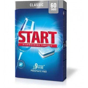 Таблетки для посудомоечных машин Start Classic, без фосфатов, 60 шт.