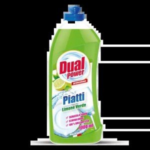 Средство для мытья посуды Dual Power зелений лимон, 1л