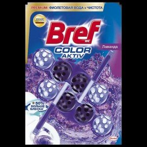 Туалетный блок для унитаза Bref Color aktiv Свежесть лаванды, 2 шт. (785458)