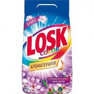 Стиральный порошок Losk автомат Цвет Ароматерапия Эфирные масла и аромат цветка Жасмин 2.25 кг