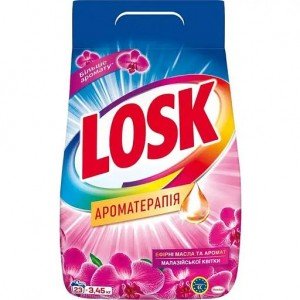 Стиральный порошок Losk Ароматерапия Эфирные масла и аромат Малазийского цветка 3.45 кг