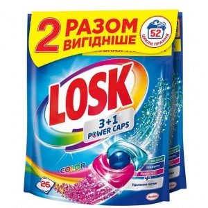 Набор капсул для стирки Losk трио-капсулы Колор, 52 шт. (2 уп. по 26 шт.)