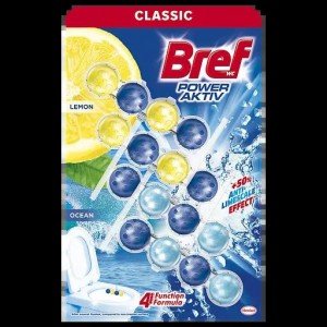 Туалетный блок Bref Сила актив Микс Лимон-Океан Квадропак, 200 г ( 4 шт. по 50 г)