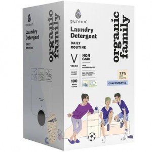 Средство концентрат жидкий Purenn Organic Family Daily Routine Малина для стирки цветных и белых тканей 3 л