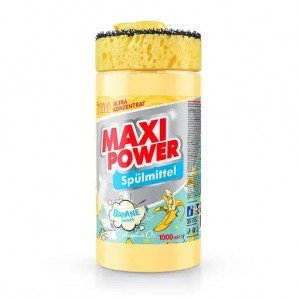 Средство для мытья посуды Maxi Power Банан с губкой, 1 л
