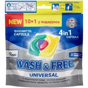 Капсулы для стирки Wash&Free 10+1 шт.