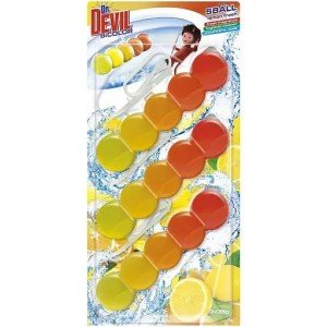Туалетные шарики Dr.Devil Лимонная Свежесть, 3 шт. по 35 г
