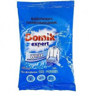 Отбеливатель и пятновыводитель Domik Expert для белых тканей 200 г