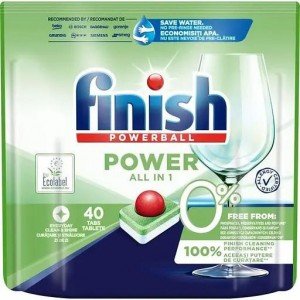 Таблетки для посудомоечных машин Finish All-in-One 0%, 40 шт.