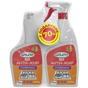 Средство Galax das Power Clean для удаления жира из кухонных поверхностей 500 г. + запаска 500 г.