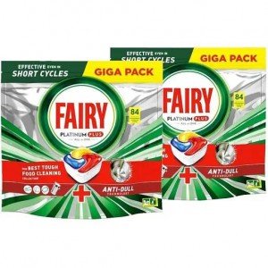 Таблетки для посудомоечных машин Fairy Platinum Plus Лимон Все в одном, 168 шт. (2 уп. х 84 шт.)