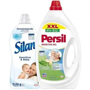 Набор: Гель для стирки Persil Sensitive 2.835 л + Ополаскиватель-кондиционер для белья Silan Sensitive & Baby 1.672 л