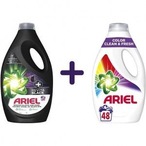 Набор: Гель для стирки Ariel+ Revitablack 1.7 л + Гель для стирки Ariel Color Чистота и свежесть 2.4 л