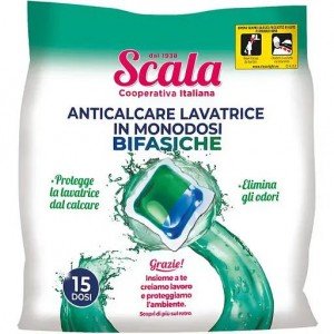Капсулы против известкового налета в стиральной машине Scala двухфазные 15 шт.