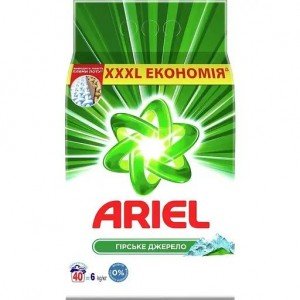 Стиральный порошок Ariel Горный родник для белых тканей 6 кг