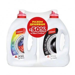 Набор: Гель для стирки Chisto Clean&Black 4 л + Гель для стирки Chisto Clean&Color 4 л